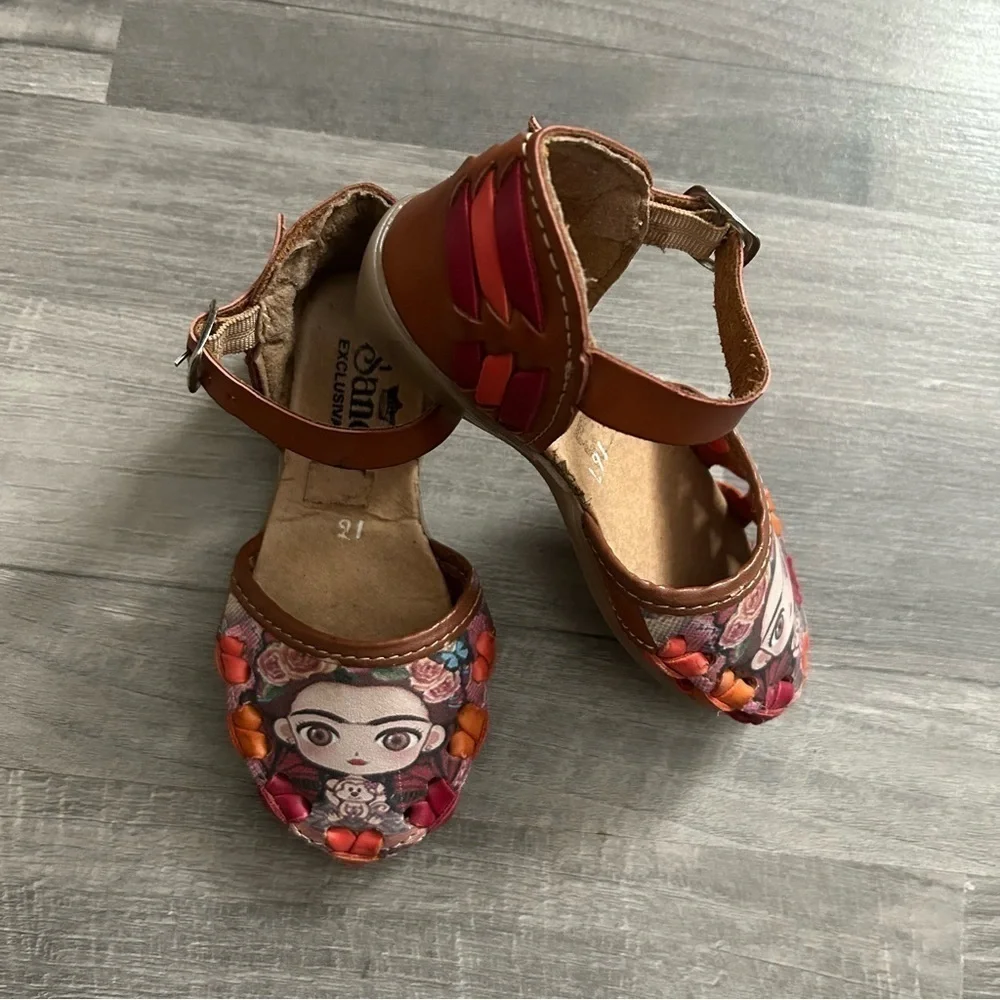 Toddler Girls Little Frida's Leather Huaraches Mexican Sandals
